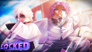 Artwork for the Roblox game Locked, which is based on the series Blue Lock, showing two anime-inspired Robloxified characters.